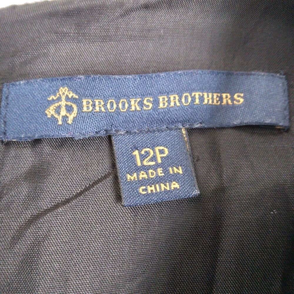 Brooks Brothers Dress Shift Sheath Houndstooth Black Career Women's Size 12P - Picture 6 of 12